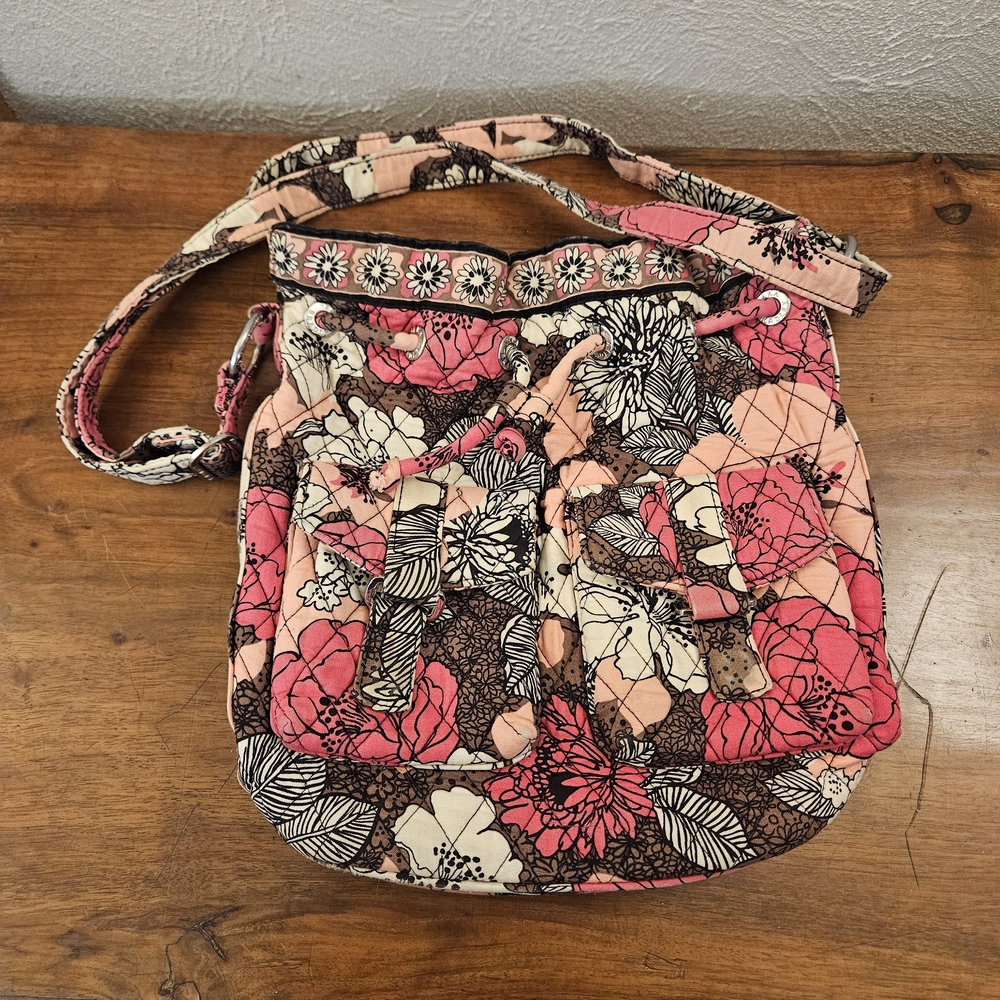 Vera‎ Bradley Vintage Retired Quick Draw Crossbody Mocha Rogue Cinch Crossbody
